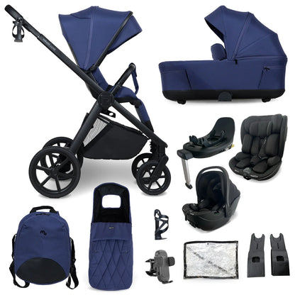 My Babiie MB450 LUXE 3-in-1 Travel System with Rotating Car Seat + Toddler Seat + Base - Indigo