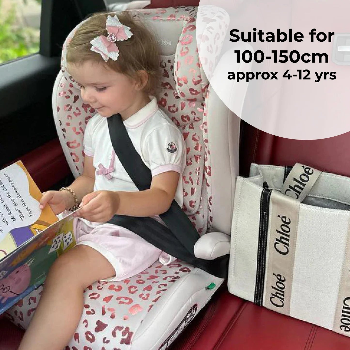 My Babiie MBCS23 High-Back Booster Lite R129 Car Seat - Blush Leopard
