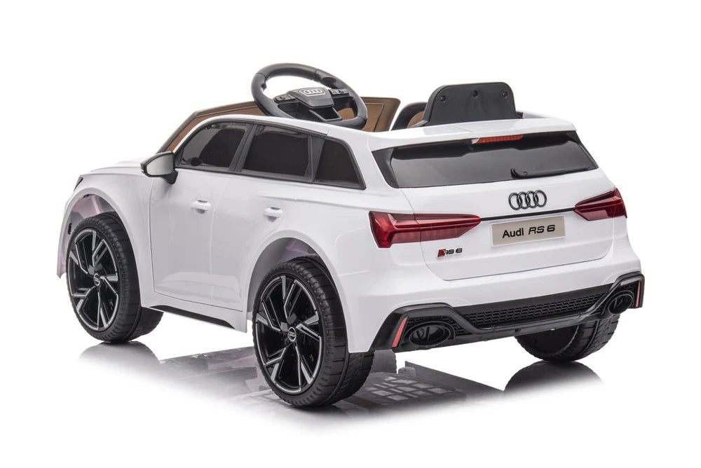 Audi RS6 Kids Ride on Sports Car with MP4 TV - White