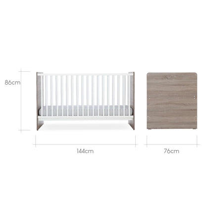 Enzo 3 Piece Nursery Furniture Set - Truffle Oak & White