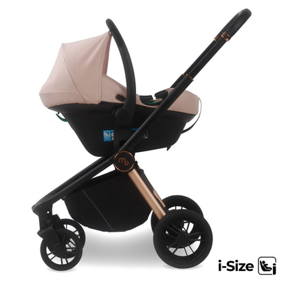 My Babiie MB450i 3-in-1 Travel System with Rotating Car Seat + Base - Pastel Pink
