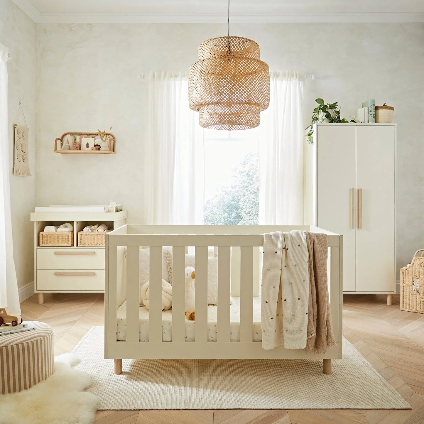 Harper 3 Piece Nursery Furniture Set - Cream & Ash