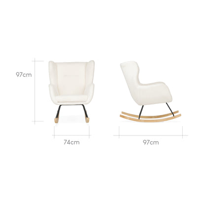 CuddleCo Marley Nursing Chair and Footstool - Teddy Off White