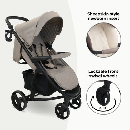 My Babiie MB200i 3-in-1 Travel System with i-Size Car Seat - Mink
