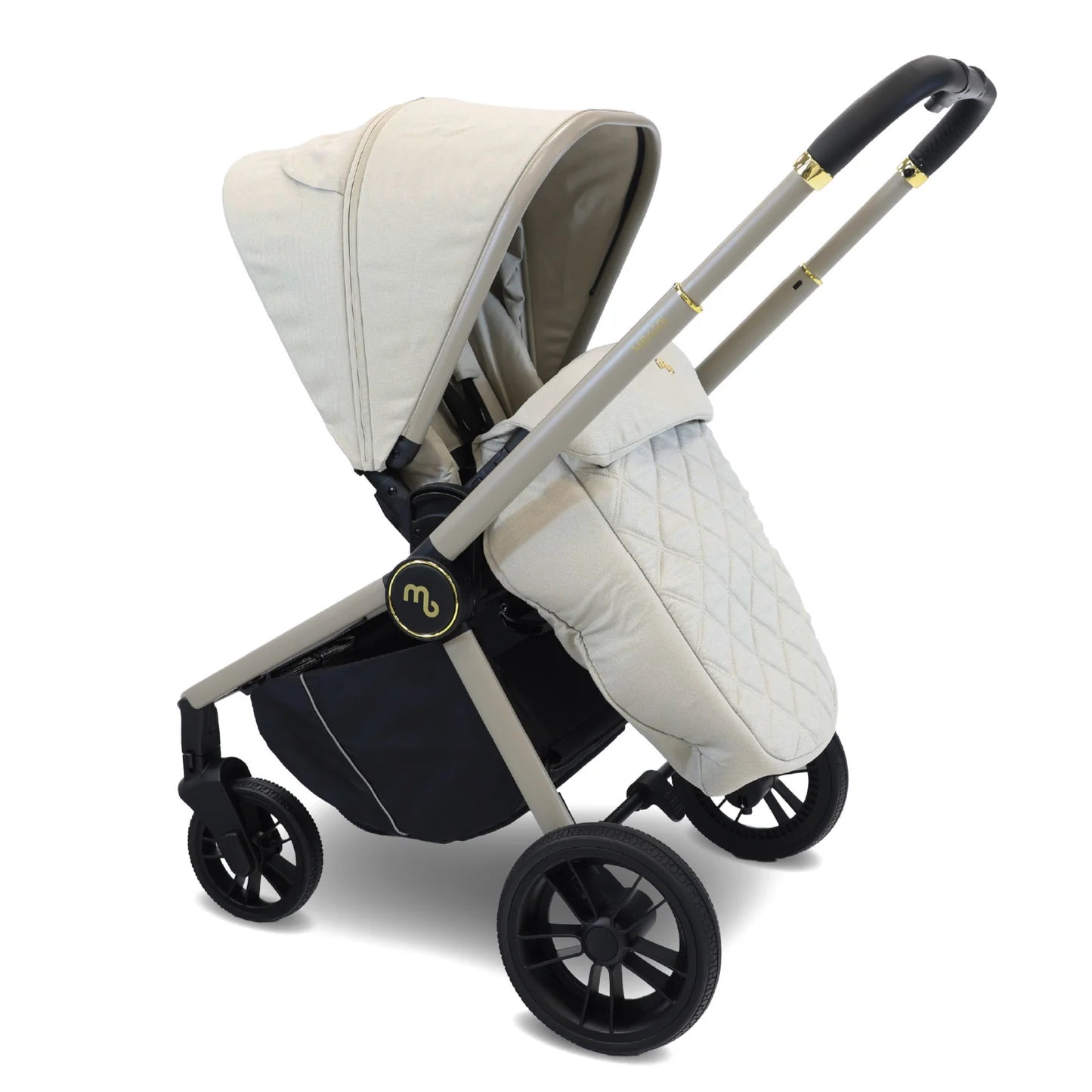 My Babiie MB450i 3-in-1 Travel System with Rotating Car Seat + Base - Ivory