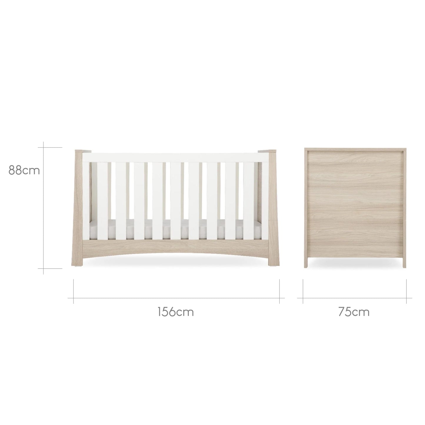 Lana 3 Piece Nursery Furniture Set - Ash & White