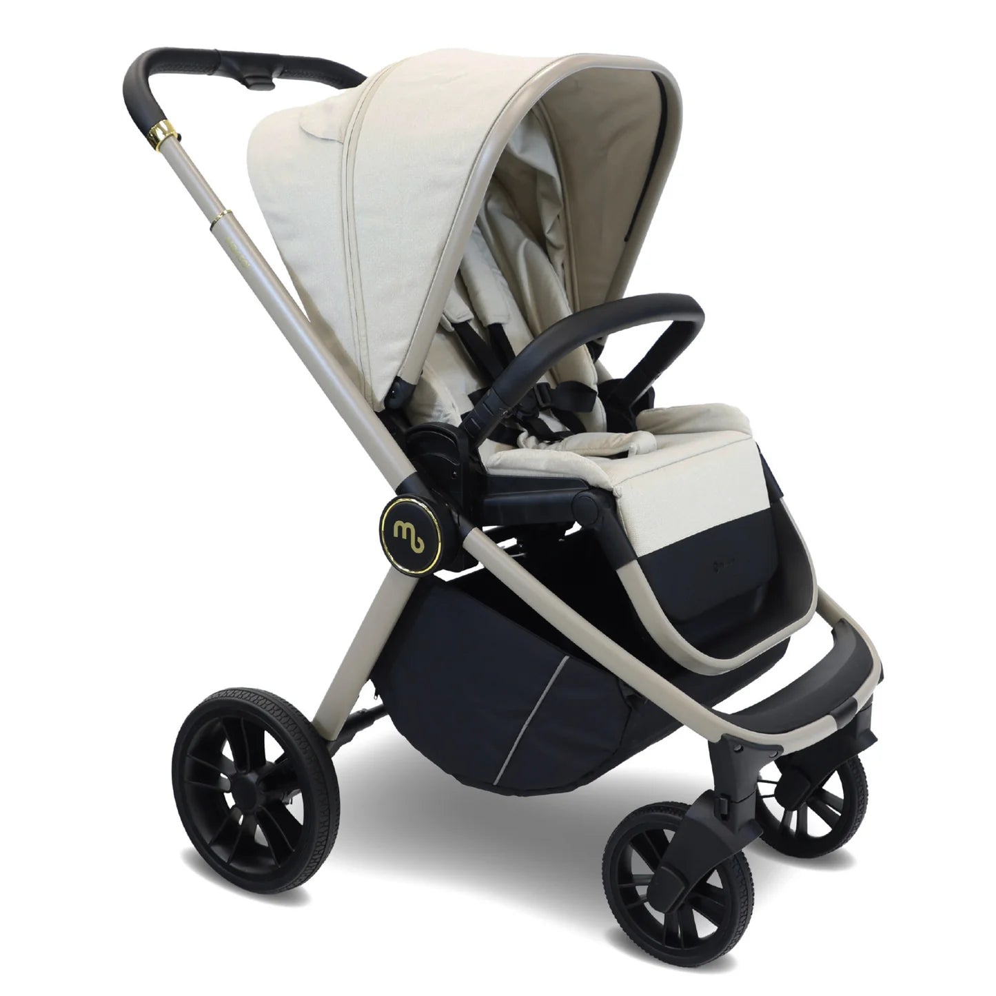 My Babiie MB450i 3-in-1 Travel System with Rotating Car Seat + Base - Ivory