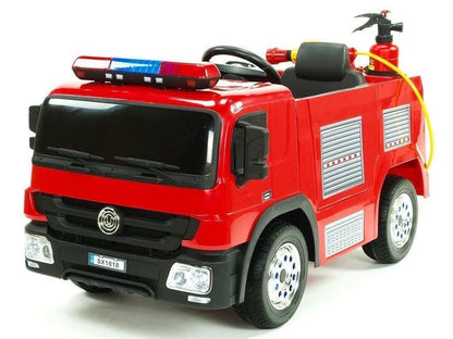 Kids 12v Electric Ride-on Fire Engine with Parental Remote