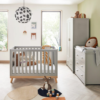 Babymore Mona Mini 3 Piece Universal Nursery Furniture Set – Grey