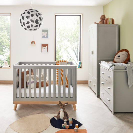 Mona Mini 3 Piece Universal Nursery Furniture Set – Grey