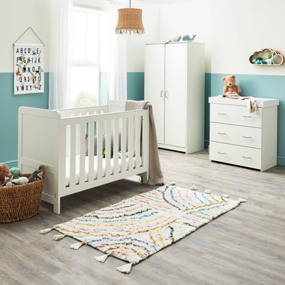 Caro Mini 3 Piece Nursery Furniture Set – White Wash