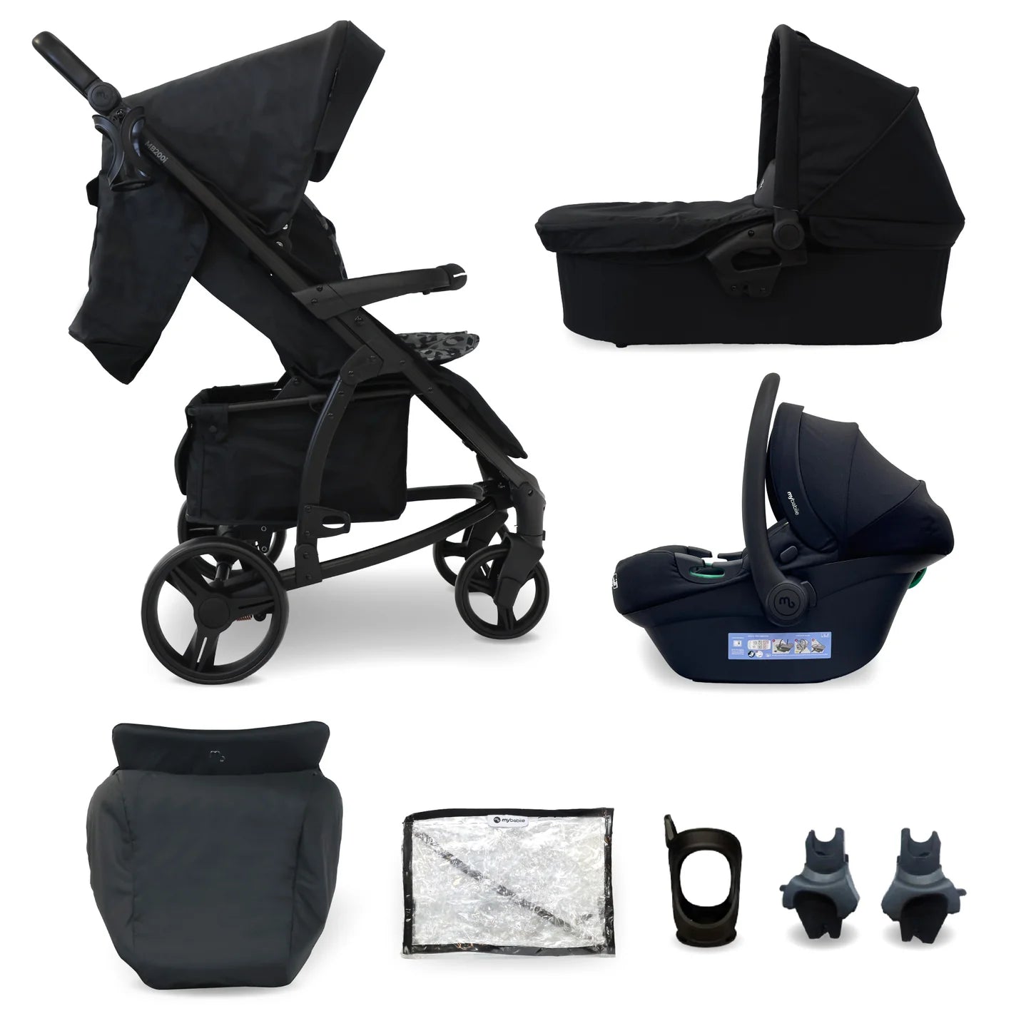 My Babiie MB200i 3-in-1 Travel System with i-Size Car Seat - Black Leopard