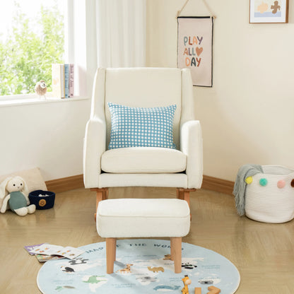 Babymore Ida Nursing Chair with Footstool – Bouclé