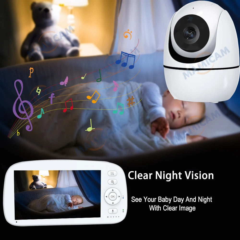 5 INCH IPS Screen Video Baby Monitor Pan Tilt 4X Zoom Camera
