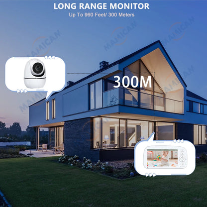 5 INCH IPS Screen Video Baby Monitor Pan Tilt 4X Zoom Camera