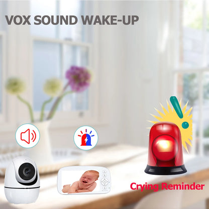 5 INCH IPS Screen Video Baby Monitor Pan Tilt 4X Zoom Camera