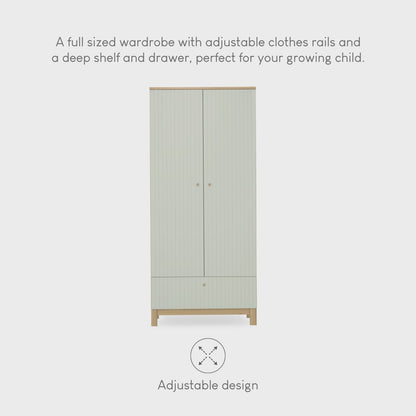CuddleCo Remi 3 Piece Nursery Furniture Set - Oak & Green
