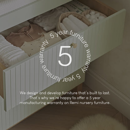 CuddleCo Remi 3 Piece Nursery Furniture Set - Oak & Green