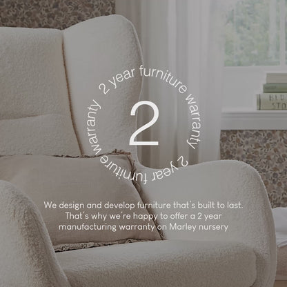 CuddleCo Marley Nursing Chair and Footstool - Teddy Off White